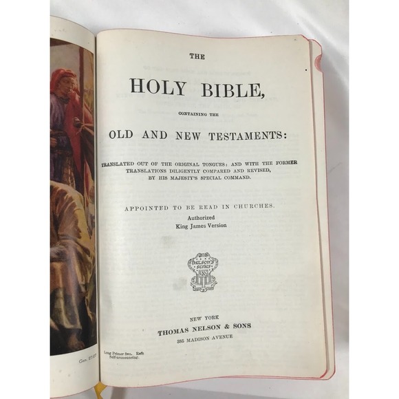 The Holy Bible King James Version Thomas & Sons Self-Pronouncing Long primer EUC - Picture 13 of 16